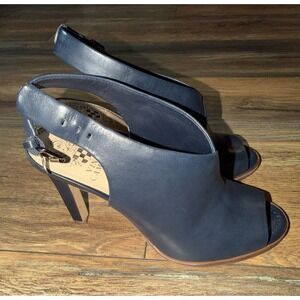 Vince Camuto Dark Indigo Casual Calf Leather Slingback Pumps Nattey w Box